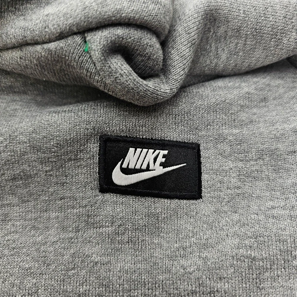 Nike Mens Sportswear Pullover Hoodie Gray Raglan‎ Sleeve Fleece Sweatshirt Small